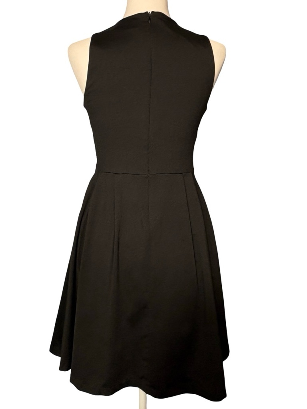 CYNTHIA ROWLEY BLACK FIT & FLARE DRESS CUTOUT DETAIL S EUC! - Picture 3 of 14